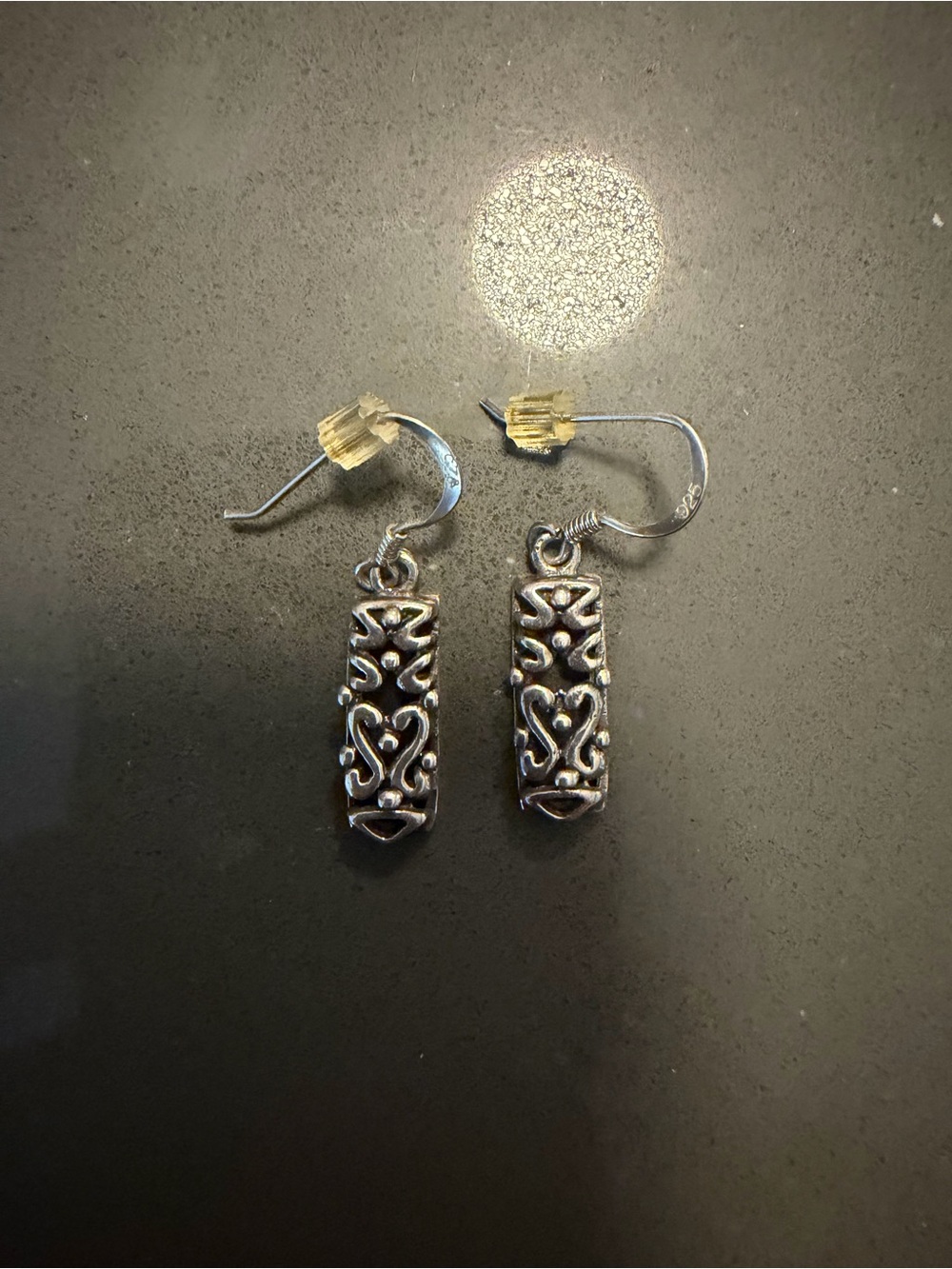925 Filigree Rectangle Drop Earrings - Silver Tone Women’s Jewelry